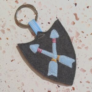 Bravery Arrows on Shield Key Fob Handcrafted Positive Encouraging Quote | New #8